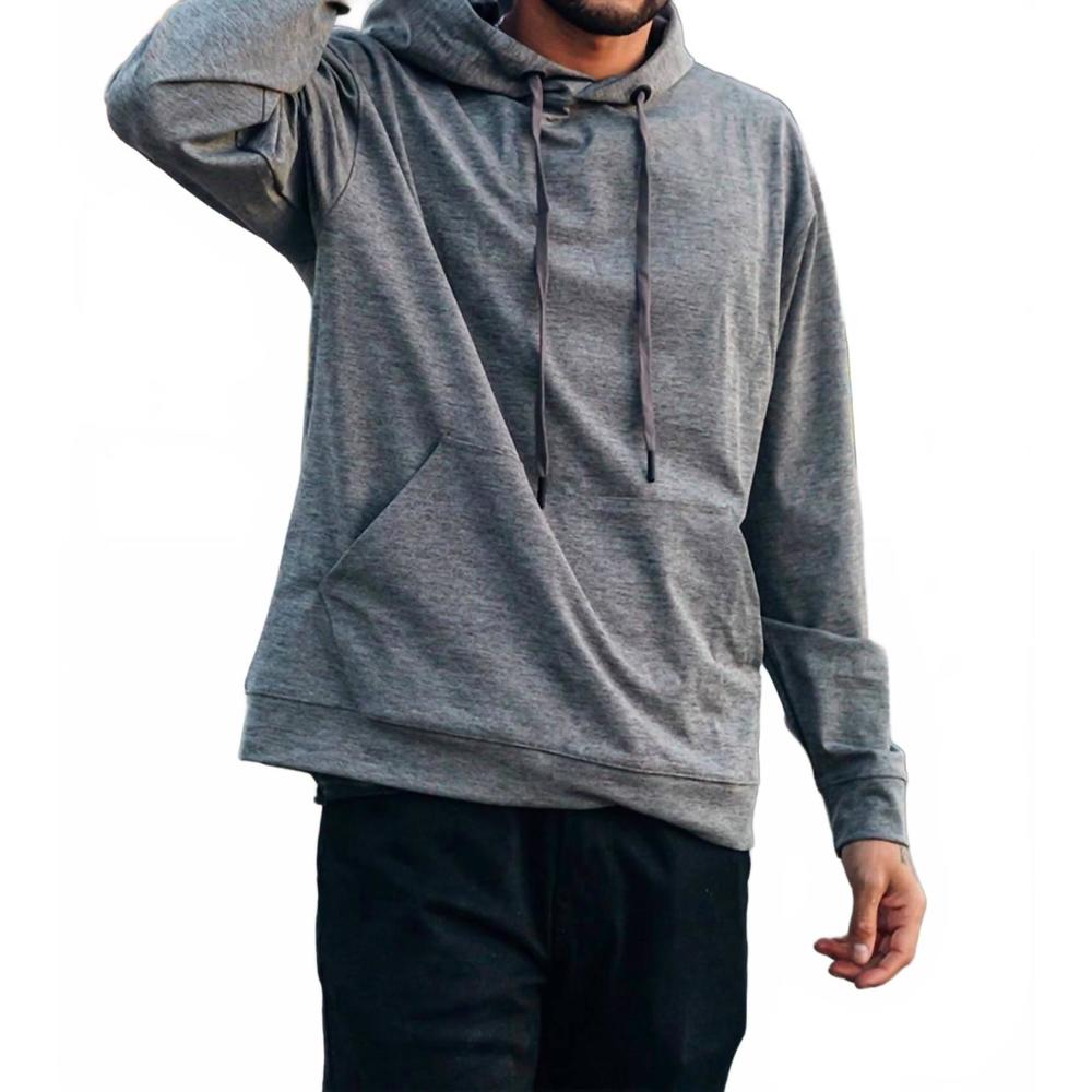 NEW MONO B active comfort pullover hoodie in grey